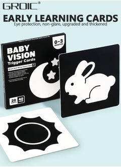 GROIC 80 PCs 160 Page High Contrast Baby Flashcard, Black White Colorful Visual Stimulation Learning Activity Card for Babies Ages 0-3-6-12-36 Months, 5.7'' x 5.7'' Newborn Infants Toys Gift  - Image 2