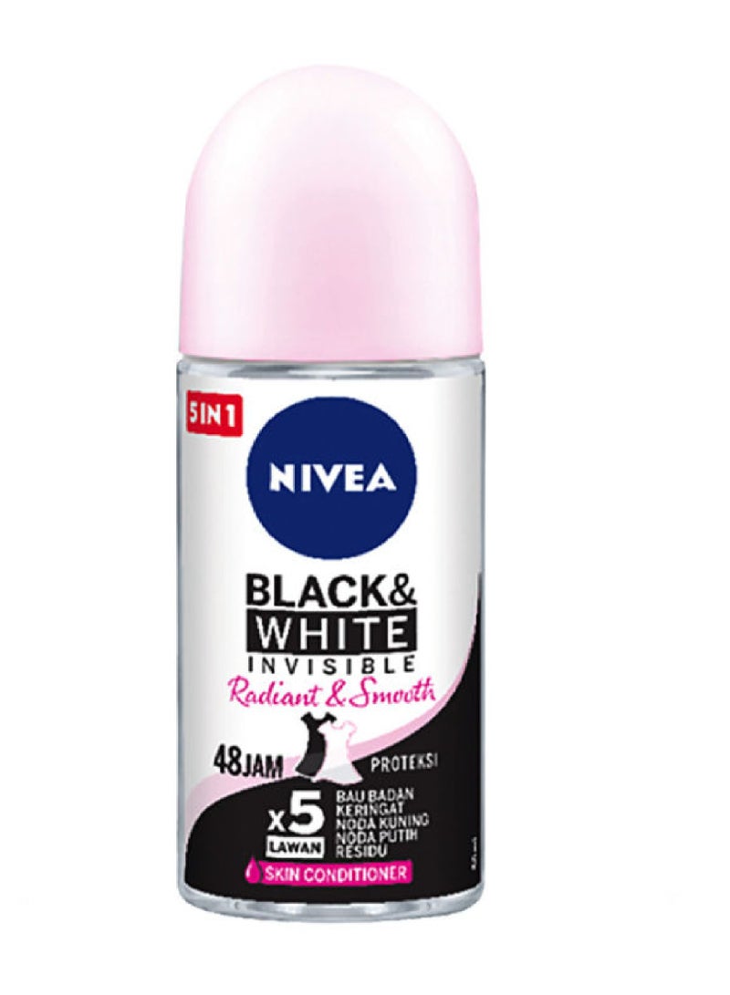 NIVEA B&W INVISIBLE(RADIANT&SMOOTH)DEO ROLL 50ML
