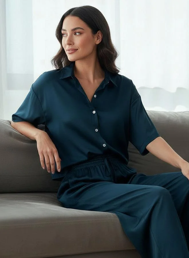 Aadaraya Aadaraya Pyjama Set Button-Down Shirt & Trousers