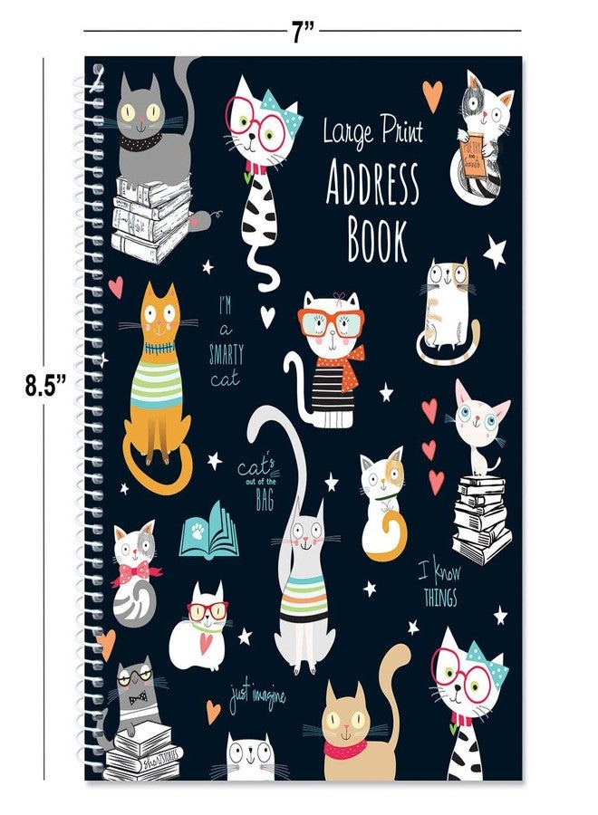 Current Smarty Cats Large Print Address Book, 56 Pages, Big 7” x 8.5” Spiral Bound, Soft Cover Organizer for Contact Phone Number, Mailing Address, & Email, Easy-to-Read Senior Logbook - Image 4