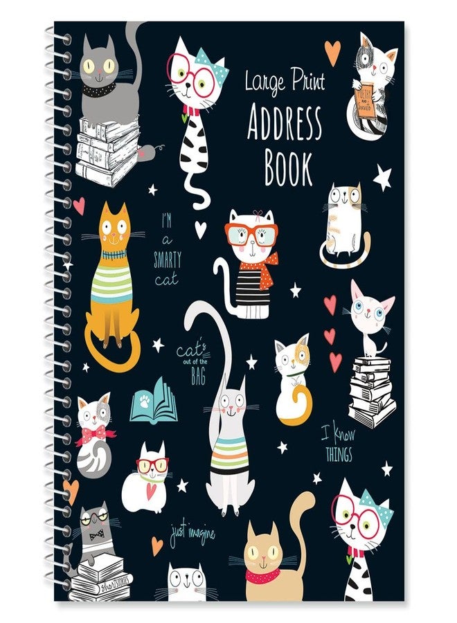Current Smarty Cats Large Print Address Book, 56 Pages, Big 7” x 8.5” Spiral Bound, Soft Cover Organizer for Contact Phone Number, Mailing Address, & Email, Easy-to-Read Senior Logbook - Image 2