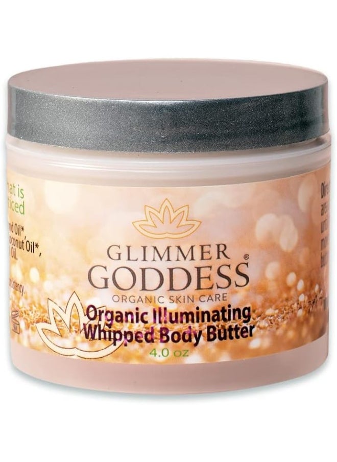 glimmer goddess Organic Whipped Body Butter - Subtle Level 1 Bronze Shimmer, 4.0 Oz  - Image 1