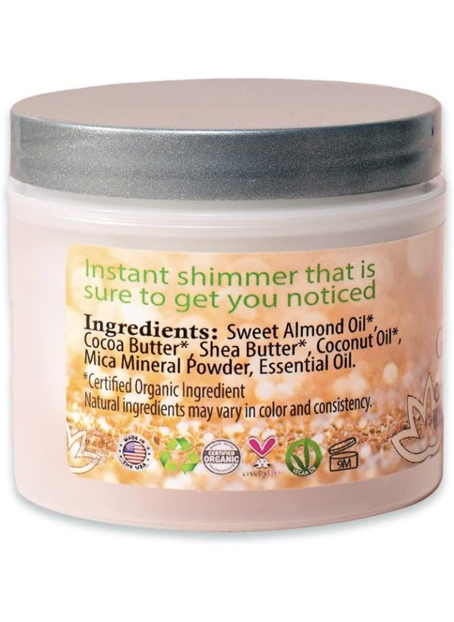 glimmer goddess Organic Whipped Body Butter - Subtle Level 1 Bronze Shimmer, 4.0 Oz  - Image 2