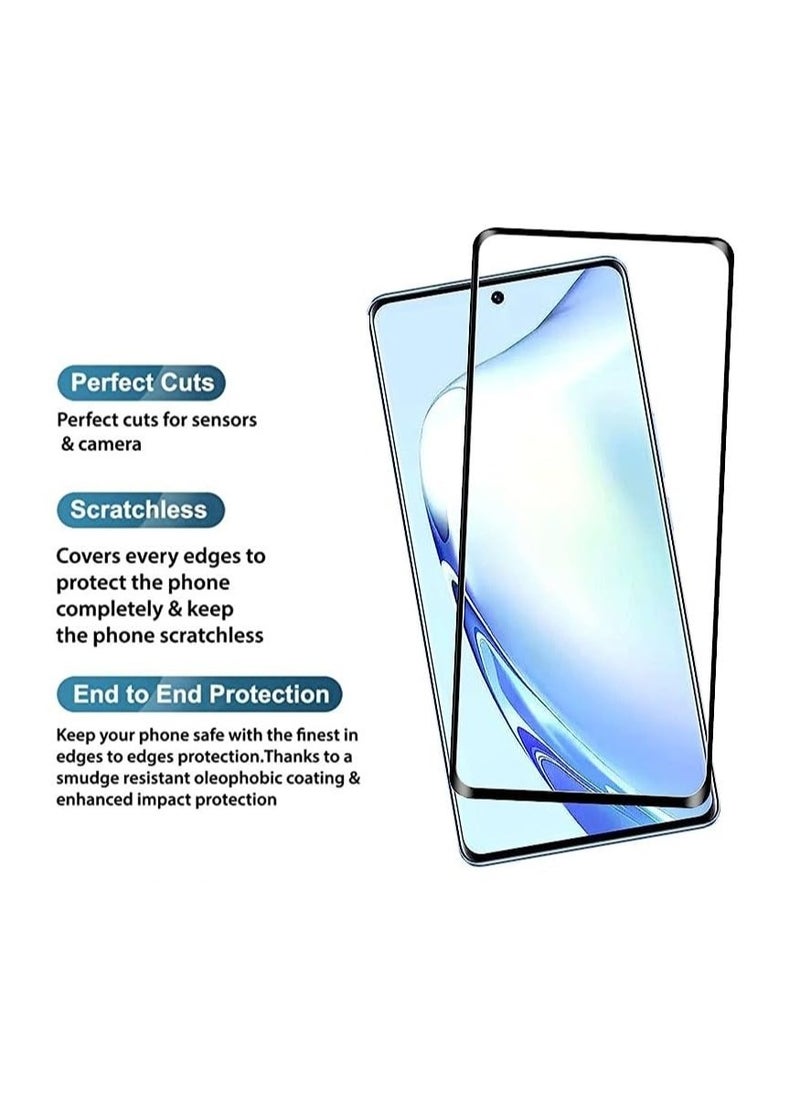 Generic - Curved Tempered Glass Screen Protector for Vivo V27 5G/Vivo V27 Pro 5G Full Glue Full Screen Coverage with Easy Installation Kit - Image 1