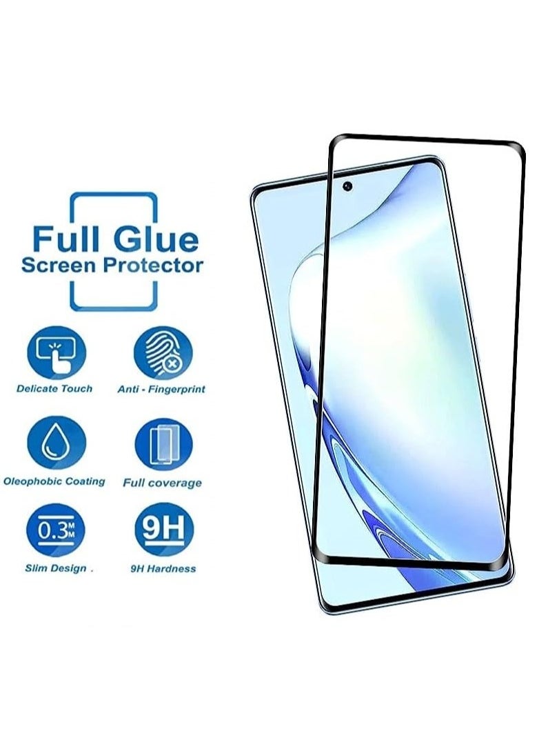 Generic - Curved Tempered Glass Screen Protector for Vivo V27 5G/Vivo V27 Pro 5G Full Glue Full Screen Coverage with Easy Installation Kit - Image 1