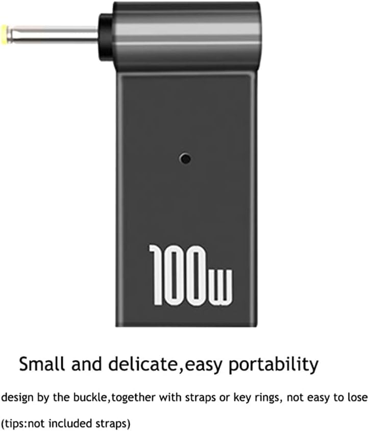 Tobo USB C to DC Adapter, USB C Female to Male DC 5.5 x 1.7mm Barrel Jack Plug Converter, 100W 5A PD Portable Power Charger Connector for HP Laptop TD-1260CC - Image 3