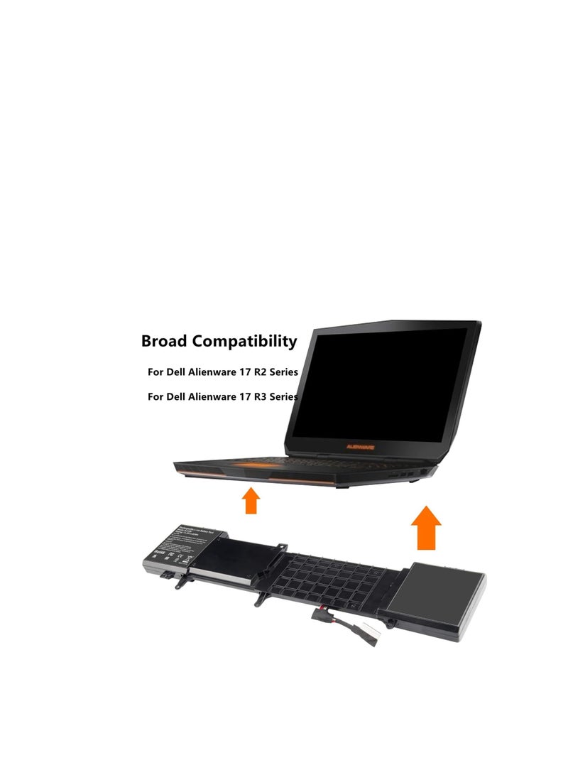 Terabyte 6JHDV Laptop Battery for Dell Alienware 17 R2 17 R3 ALW17ED-1728 2728 3728 3828 4718 4738 AW17R3-3758SLV 7092SLV 4175SLV 8342SLV 167555SLV SLV V 6J. HC; V 6Y 5046J YKWXX 14.8V 92Wh - Image 2