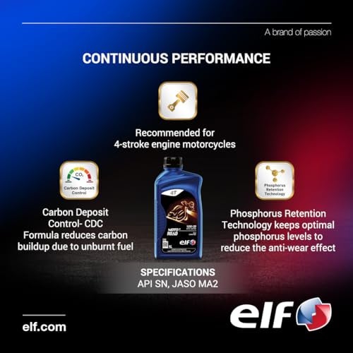 ELF - Moto 4 Road 10W30- API SM, JASO MA2 | 4-Stroke Semi Synthetic Bike Engine Oil - 1L - Image 2