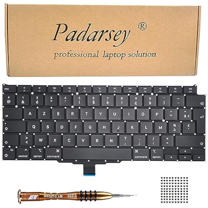 Padarsey REPLACEMENT CLAVIER FRENCH KEYBOARD COMPATIBLE WITH MACBOOK AIR RETINA 13 INCH M1 A2337 LATE 2020 YEAR KEYBOARD + SCREWS + SCREWDRIVER - Image 1