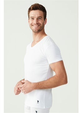 U.S. Polo Assn. BASE. Polo Assn. Men's White 2-Piece V-Neck Undershirt 80194  - Image 3
