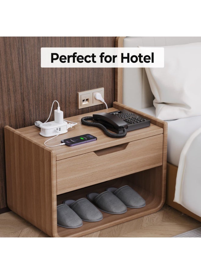 Orico Travel Power Strip, ORICO 4 Outlets 3 USB Ports (1 USB C) with 4FT Wrapped Short Extension Cord Small Power Strip, Compact Power Strip for Hotel Travel Essentials Cruise Approved Power Strip - Image 5