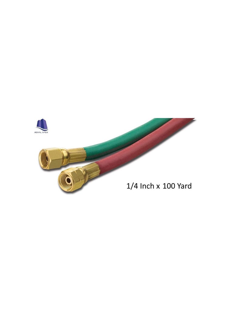 Generic - Twinline Welding Hose Safe for Acetylene Gases Made in USA 1/4 Inch x 100 Yard - Image 1
