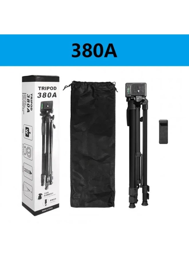 حامل ثلاثي القوائم احترافي 380A للكاميرات DSLR والسينمائية والجوال - أرجل ألومنيوم 4.6 قدم، قابل للحمل ومتين - Image 1