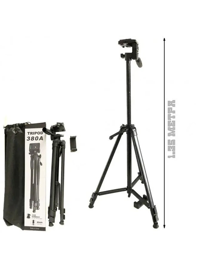 حامل ثلاثي القوائم احترافي 380A للكاميرات DSLR والسينمائية والجوال - أرجل ألومنيوم 4.6 قدم، قابل للحمل ومتين - Image 2