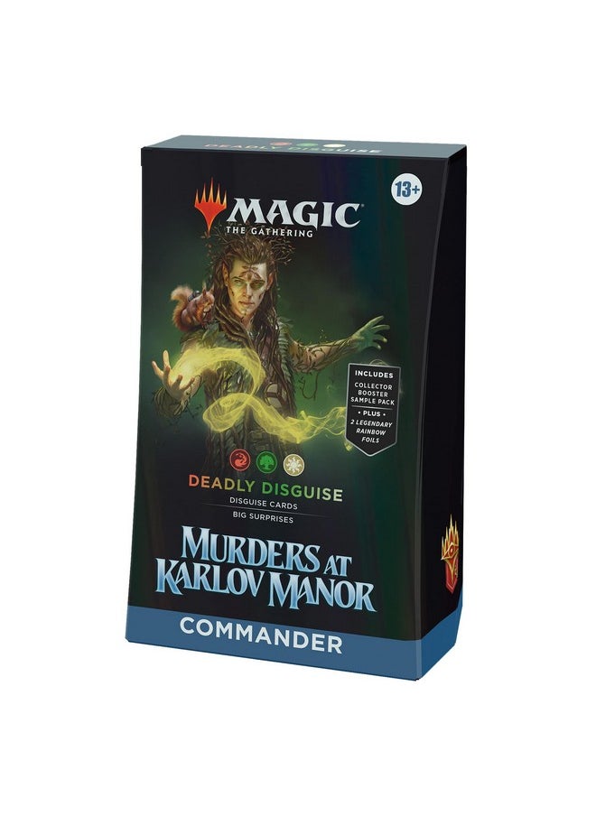 Magic the Gathering Magic: The Gathering Murders at Karlov Manor Commander Deck - Deadly Disguise (100-Card Deck, 2-Card Collector Booster Sample Pack + Accessories)  - Image 1