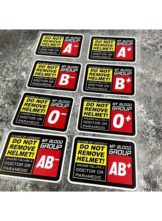 Motorcycle Helmet Sticker Decal Do Not Remove Blood Type Waterproof 8X5 7CM - Image 4