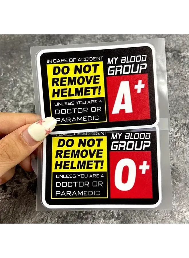 Motorcycle Helmet Sticker Decal Do Not Remove Blood Type Waterproof 8X5 7CM - Image 2
