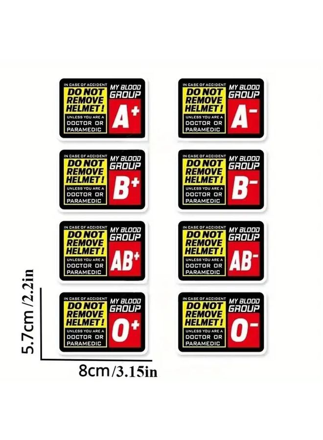 Motorcycle Helmet Sticker Decal Do Not Remove Blood Type Waterproof 8X5 7CM - Image 3