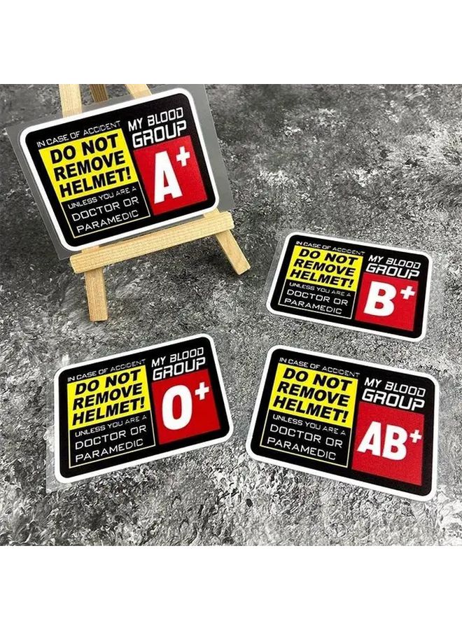 Motorcycle Helmet Sticker Decal Do Not Remove Blood Type Waterproof 8X5 7CM - Image 1
