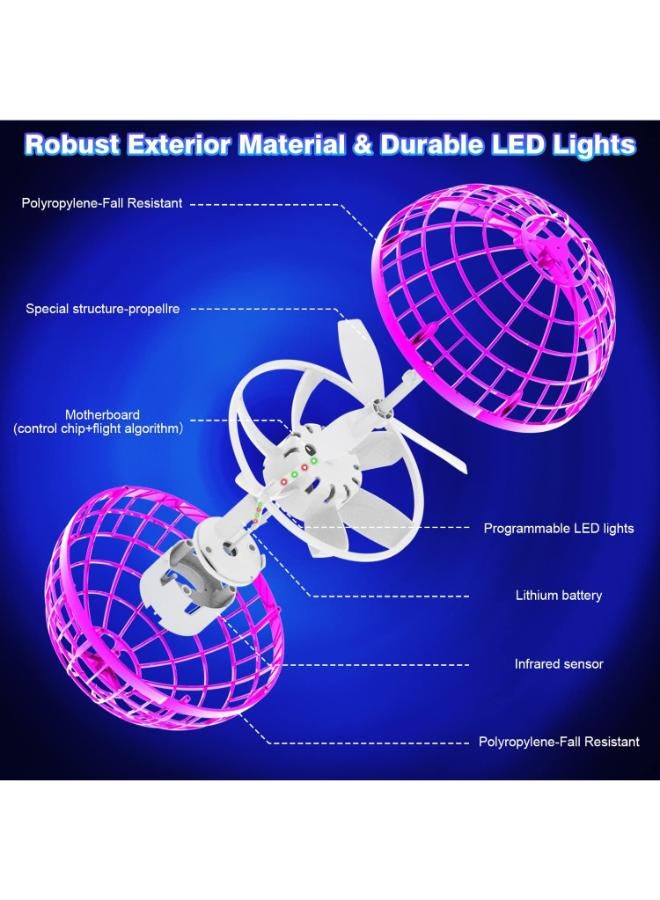 Mini Orb Drone Flying Boomerang, Upgarded Flying Orb Ball Toys, Cool Fly Magic Controller Indoor/Outdoor,Boomerang Fly Space Ball, 360° Rotating Spinning UFO Safe for Kids Adults (Purple) - Image 2
