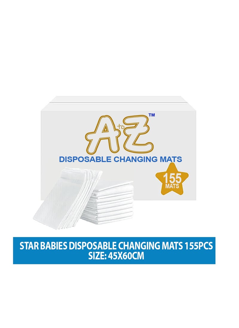 A TO Z A to Z - Disposable Changing Mat size (45cm x 60cm) Large- Premium Quality for Baby Soft Ultra Absorbent Waterproof - Pack of 155 - White  - Image 2