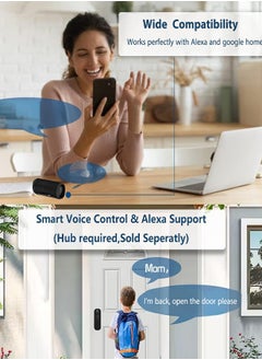 S-Color Smart Door Lock, Weatherproof Bluetooth APP Lock, TTlock Remote Control Included- Fingerprint Entry, Bluetooth, Passcode, Remote App Unlocking, Keys, 2 Smart Cards, Fits Doors 30-60mm  - Image 4