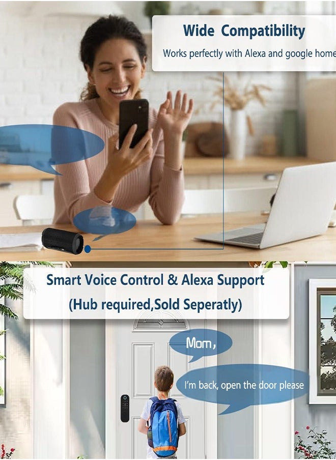 S-Color Smart Door Lock, Weatherproof Bluetooth APP Lock, TTlock Remote Control Included- Fingerprint Entry, Bluetooth, Passcode, Remote App Unlocking, Keys, 2 Smart Cards, Fits Doors 30-60mm  - Image 4