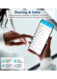 S-Color Smart Door Lock, Weatherproof Bluetooth APP Lock, TTlock Remote Control Included- Fingerprint Entry, Bluetooth, Passcode, Remote App Unlocking, Keys, 2 Smart Cards, Fits Doors 30-60mm  - Image 5