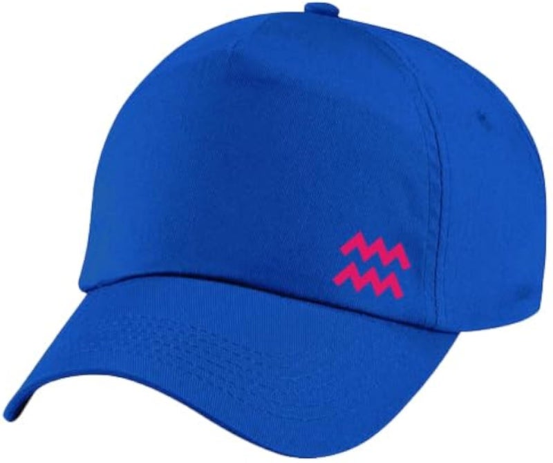 Blue Cap with Aquarius zodia Red Logo
