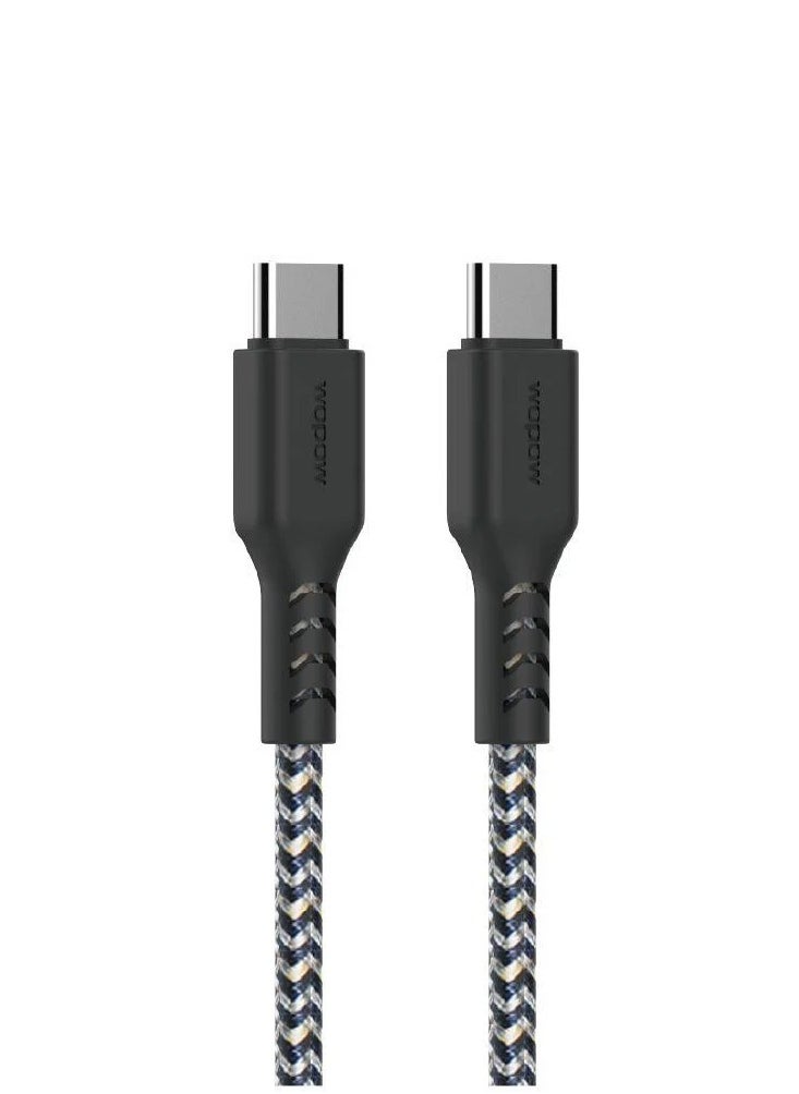 وبو كابل WOPOW WX14 مضفر من Type-C إلى Type-C – شحن سريع بقدرة 60 واط، بطول 1 متر 