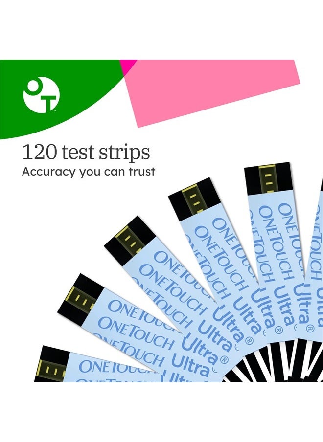 ONETOUCH Ultra Test Strips for Diabetes - 120 Count Diabetic Test Strips | Blood Sugar Test Strips for Blood Glucose Monitor Kit (2 Boxes, 60 Diabetes Test Strips Each)  - Image 2