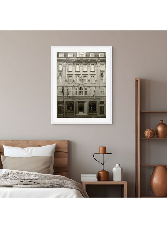 Art Decor Framed Fine Art Portrait Print of Luxury Boutique Gucci Storefront Wall Art Vintage Architecture Photography European Building Illustration Fashion-Inspired Wall Décor and Gifting - Image 3