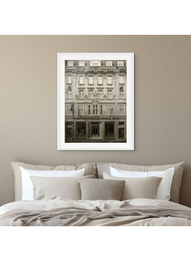 Art Decor Framed Fine Art Portrait Print of Luxury Boutique Gucci Storefront Wall Art Vintage Architecture Photography European Building Illustration Fashion-Inspired Wall Décor and Gifting - Image 2