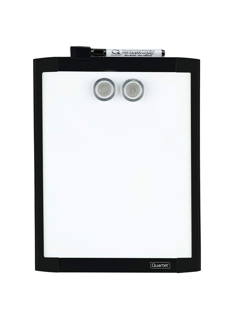 Quartet Quartet Magnetic Whiteboard, 8-1/2" x 11" White Board for Wall, Dry Erase Board for Kids, Perfect for Home Office & Home School Supplies, 1 Dry Erase Marker, 2 Magnets, Black Frame (MHOW8511-BK)  - Image 1