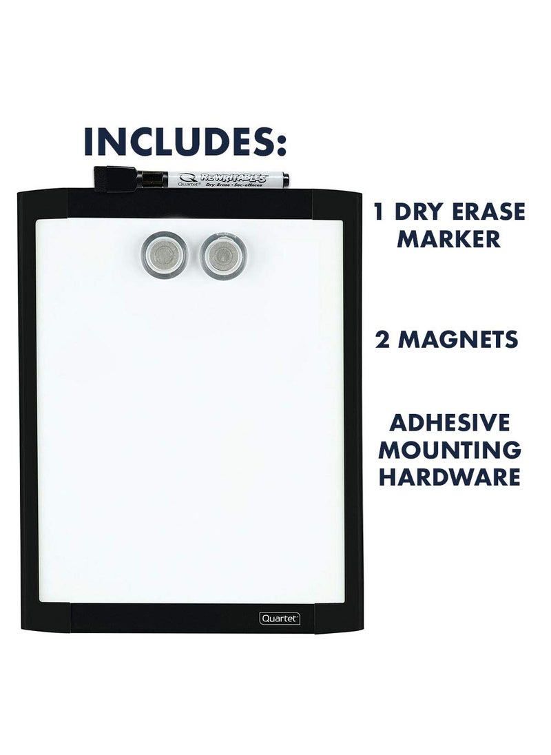 Quartet Quartet Magnetic Whiteboard, 8-1/2" x 11" White Board for Wall, Dry Erase Board for Kids, Perfect for Home Office & Home School Supplies, 1 Dry Erase Marker, 2 Magnets, Black Frame (MHOW8511-BK)  - Image 4