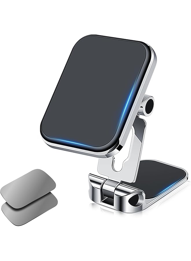 S-TOP Alloy Folding Magnetic Phone Holder for Car 360° Rotating Super Strong 8 Magnets Dashboard Mount for iPhone Samsung All Phones - Image 1