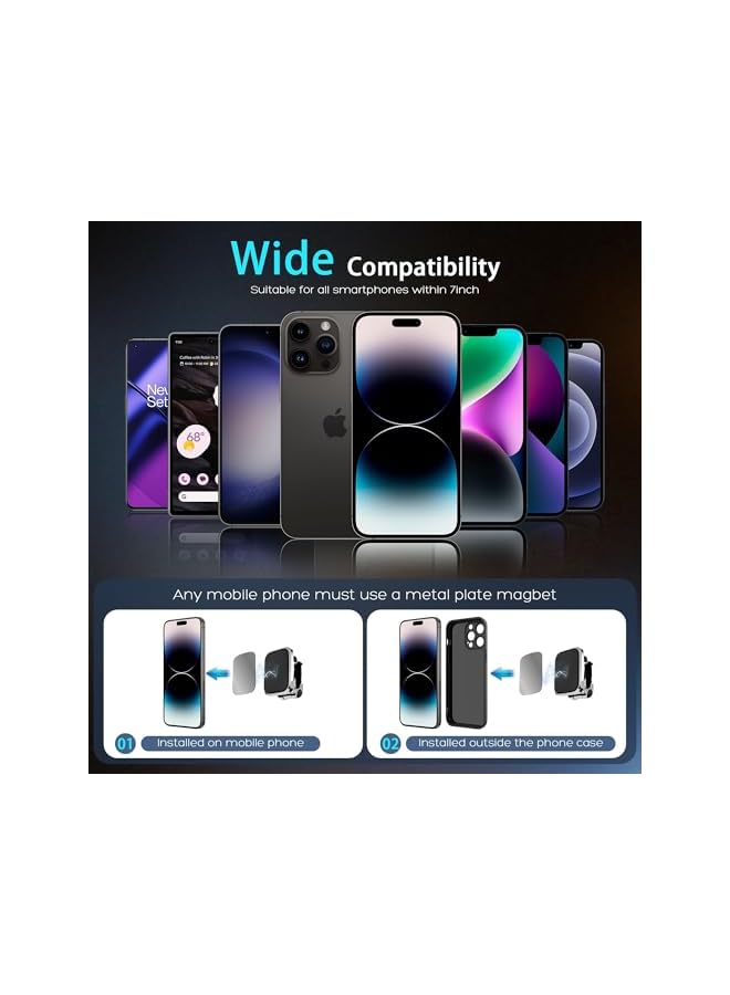 S-TOP Alloy Folding Magnetic Phone Holder for Car 360° Rotating Super Strong 8 Magnets Dashboard Mount for iPhone Samsung All Phones - Image 4