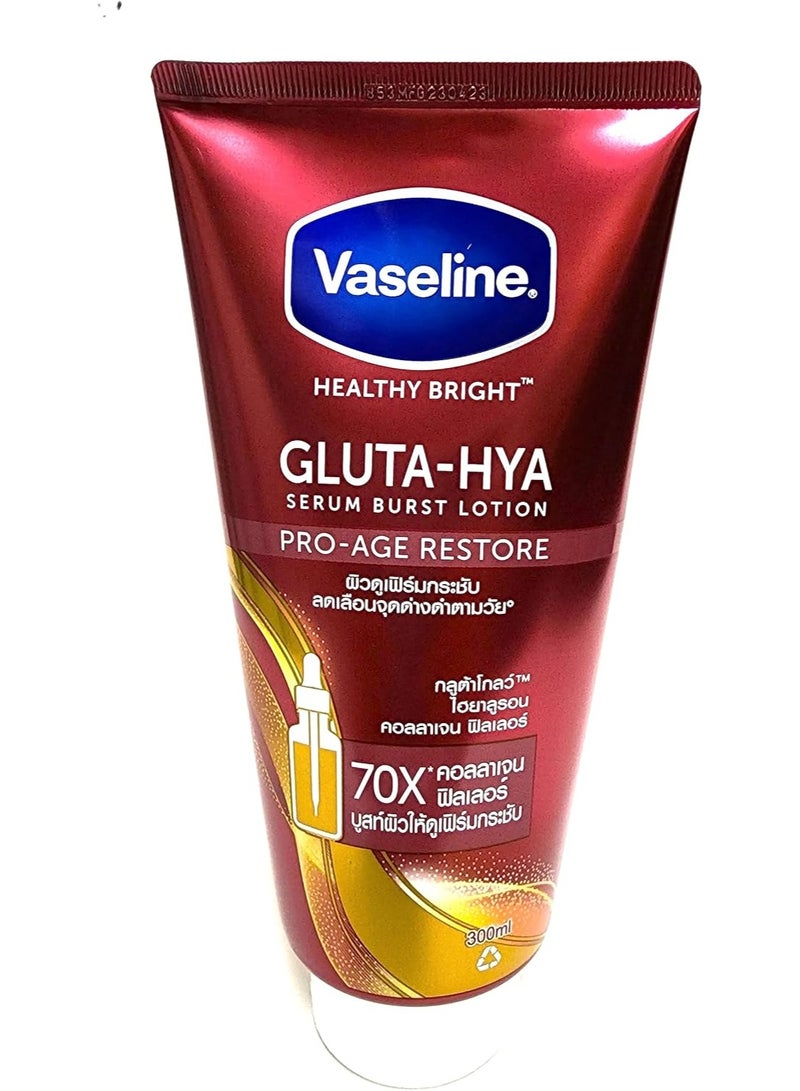 Vaseline Healthy Bright Gluta Hya Serum Burst Lotion Pro-Age Restore 300 Ml - Image 1
