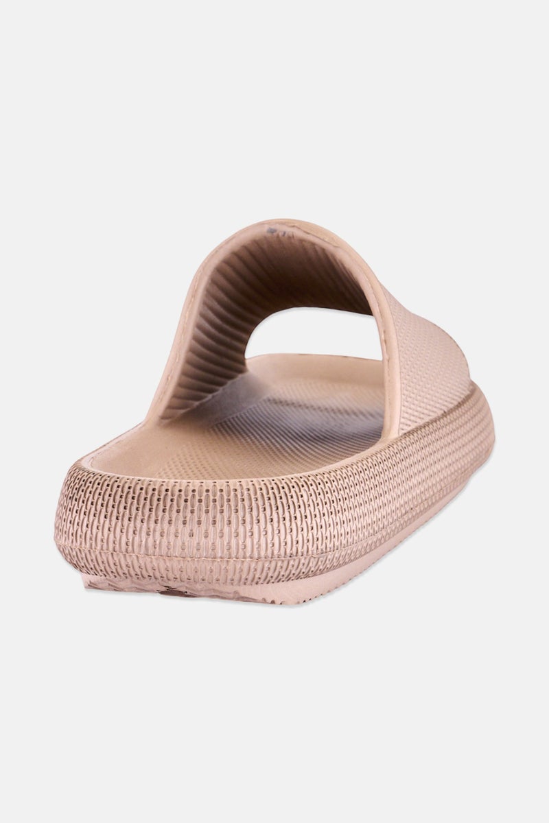 Xti Men Brand Logo Slip On Slides, Tan - Image 3