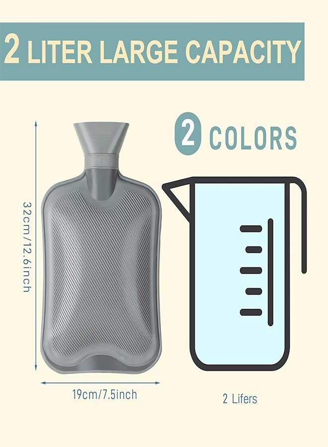 RAWAID Hot Water Bottle, Rubber Hot Water Bottle for Pain Relief, Hot Water Bag for Cramps, Bed Warmer for Hand Feet Waist - Image 4