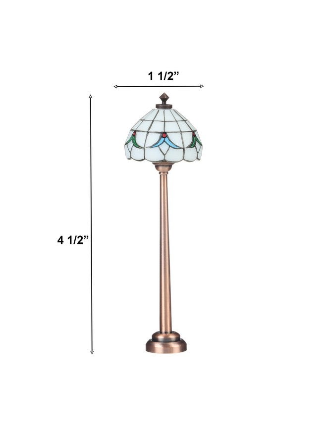 Inusitus Mini Dollhouse Tiffany Floor Lamp, Led Miniature Lighting For Dolls House Decor, Functional Light, Furniture Accessories (Tiffany Floor Lamp 1) - Image 3