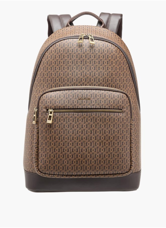 DUCHINI Monogram Print Backpack With Zip Closure And Laptop Compartment - 31X43X17 Cm  - Image 1