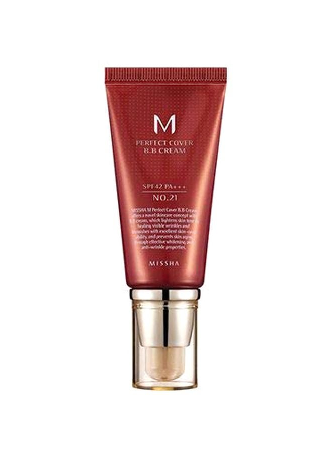 ميشا كريم بيرفكت كوفر بعامل الحماية من الشمس SPF 42 بيج فاتح رقم 21 - Image 1