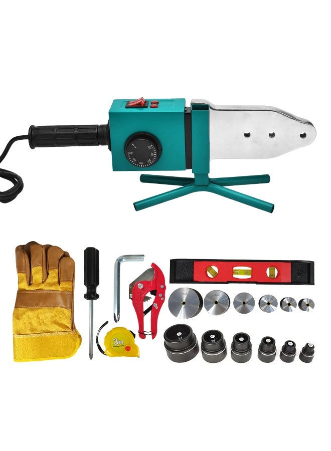 WEI HAO PPR Pipe Welding Machine Kit Model 03 – 600W–2000W Adjustable Temperature 0–300°C Plastic Welding Tool Set with 20–63mm Heating Sockets, Cutter, Gloves, Tape, Screwdriver, Level Tool, Hex Wrench, Metal Box – PPR PB PE Pipe Fusion Welder - Image 2