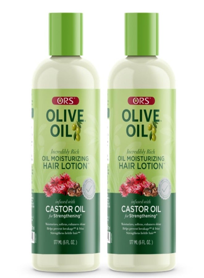 ORS Olive Oil Incredibly Rich Moisturizing Hair Lotion with Castor Oil 6 Ounces (Pack of 2) - Image 1