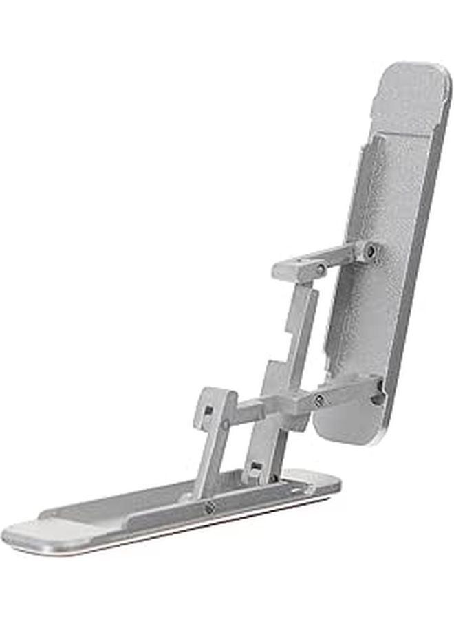 Silver Foldable Desktop Phone Holder Stand For Smartphone Home And Office Use - Image 1