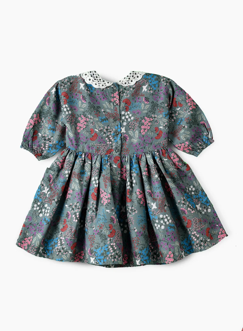 Jelliene Twirling Through Summer: Girls' Viscose Floral Sundress