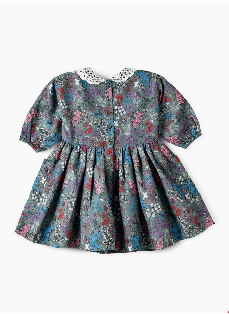 Jelliene Twirling Through Summer: Girls' Viscose Floral Sundress  - Image 2