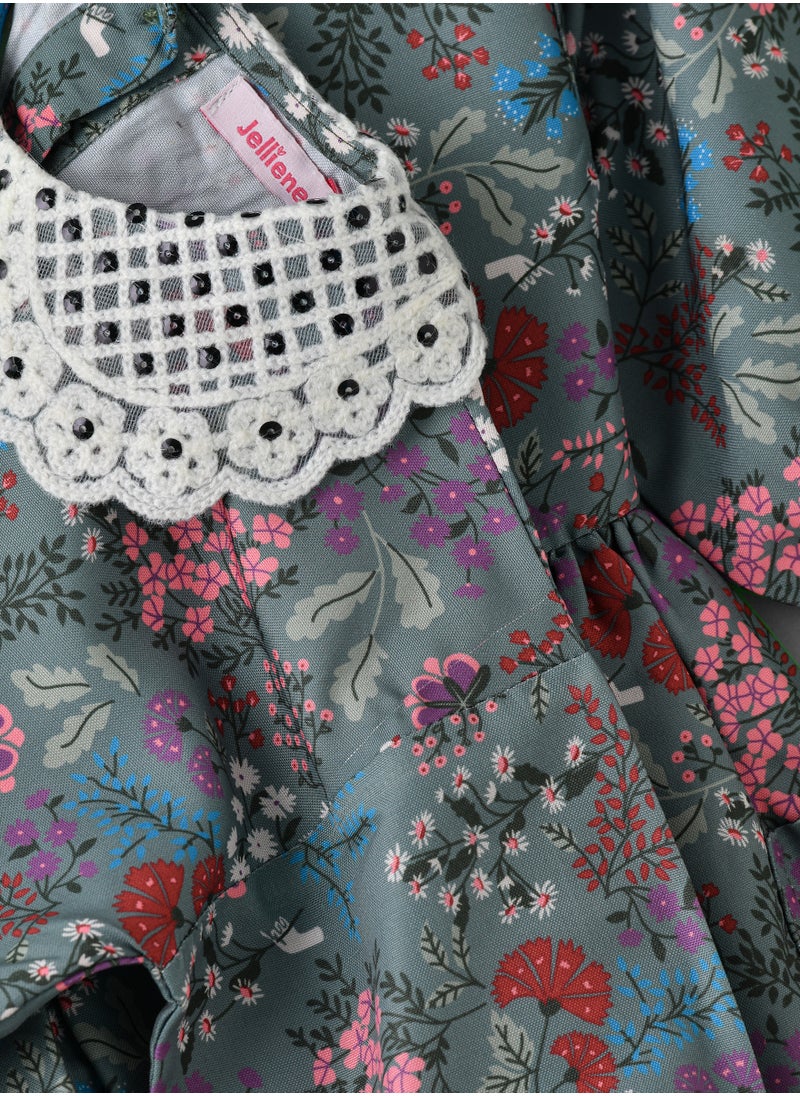 Jelliene Twirling Through Summer: Girls' Viscose Floral Sundress  - Image 4