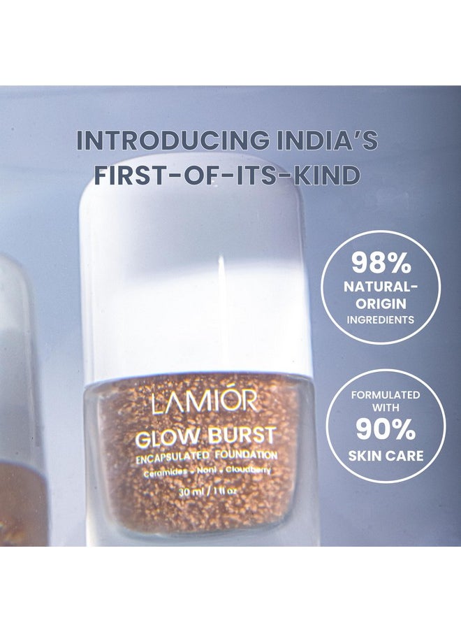 LAMIOR - Glow Burst Encapsulated Foundation 30Ml | India’S First Micro-Droplet Formula For Radiant Glow | Lightweight Ultra-Hydrating Skincare Makeup Hybrid | Long-Lasting Coverage | 98% Natural Ingredients - Image 1